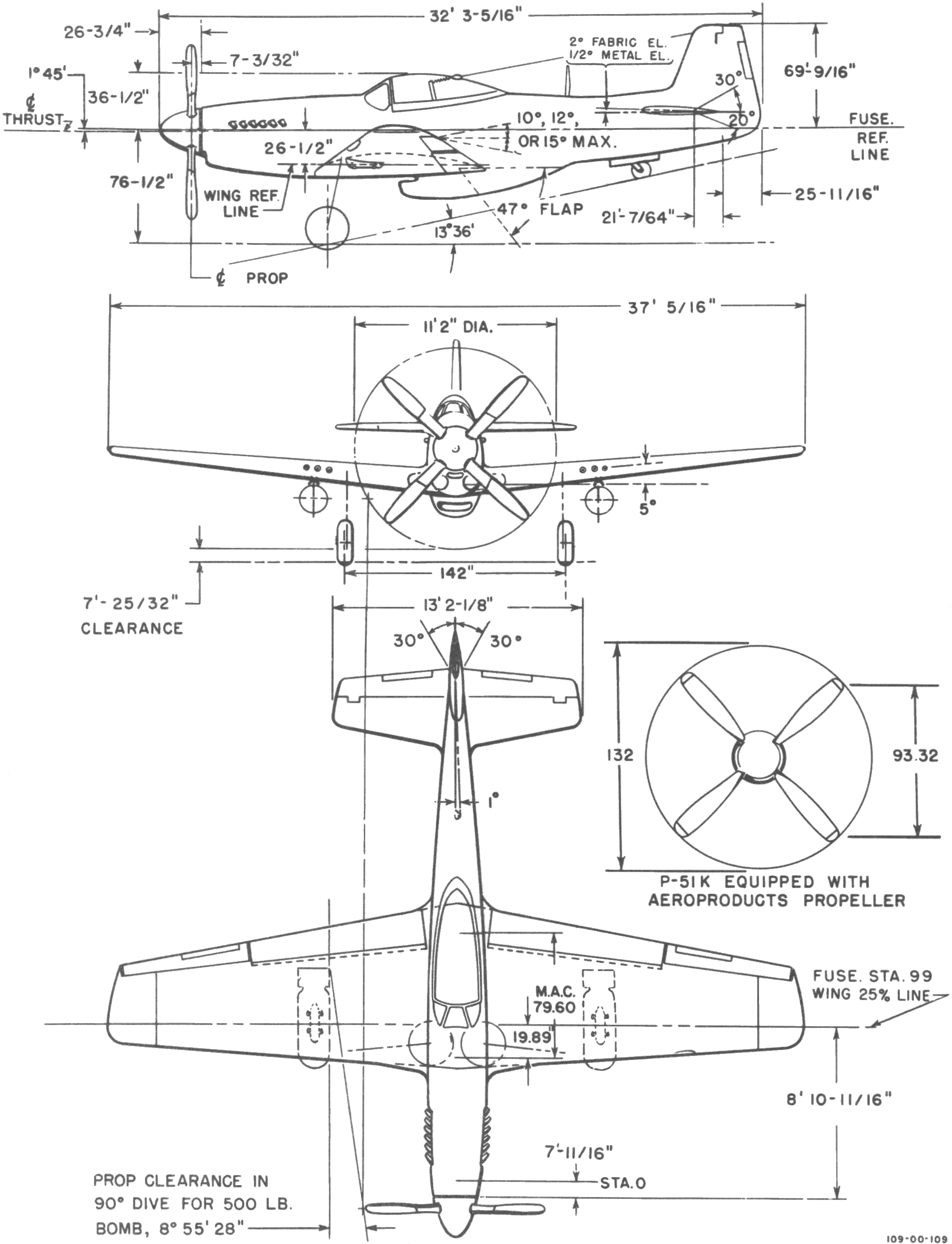 P-51D_3-view